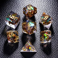 Thumbnail for Spice in Clear Filled Sharp Resin - 7pcs RPG Dice Set