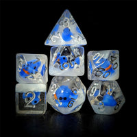 Thumbnail for Blue Duck in Clear Resin - 7pcs RPG Full Dice Set