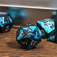 Thumbnail for 7pcs RPG Dice Set - Blue & Black Anodized Aluminium