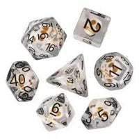 Thumbnail for 7pcs Dice Resin Filled Black Font Skull Clear