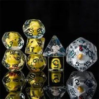 Thumbnail for D20 Dice Resin 33mm Green Font Chicken White Clear