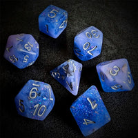 Thumbnail for Glitter in Blue & Purple with White Resin - 7pcs RPG Full Dice Set