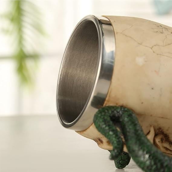 Green Snake Handle & Skull Mug - Novelty