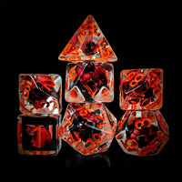 Thumbnail for Pink Skull in Clear Resin - 7pcs RPG Full Dice Set