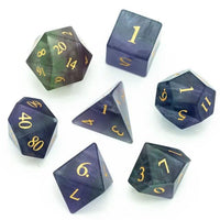 Thumbnail for Blue Fluorite Gemstone - 7pcs RPG Dice Set