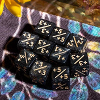 Thumbnail for 10pcs D6 12mm Dice Acrylic Gold Font Counter Numbers Grey