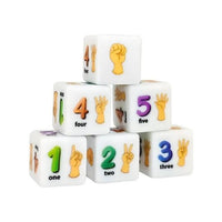 Thumbnail for 6pcs D6 16mm Dice Acrylic Sign Language Numbers Multicolour