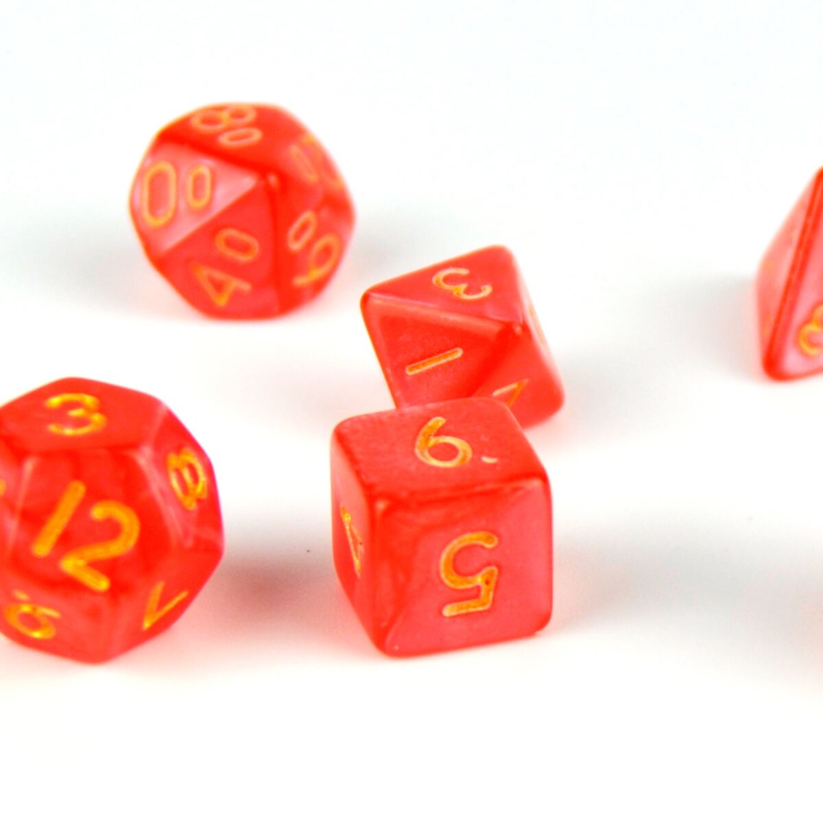 Silk Red Acrylic - 7pcs RPG Mini Dice Set