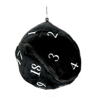 Thumbnail for Black Plush D20 with Zipper - Storage Bag