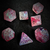 Thumbnail for Glitter in Pink & Purple Resin - 7pcs RPG Full Dice Set