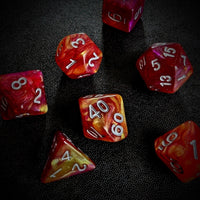 Thumbnail for Glitter in Pink & Yellow Acrylic - 7pcs RPG Full Dice Set