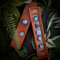 Thumbnail for Blue Sword in Silver Metal - 7pcs RPG Dice Set