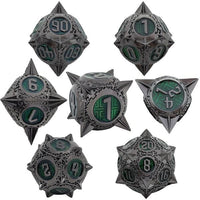 Thumbnail for 7pcs Dice Metal Spike Ball Nickel Font Green