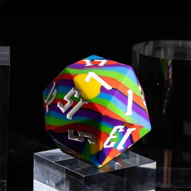 Rainbow Layered Silicone - D20 RPG Dice