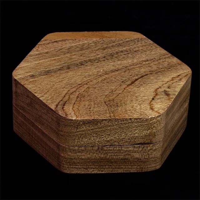 Plain Sapele Wood -  Hinged Dice Storage