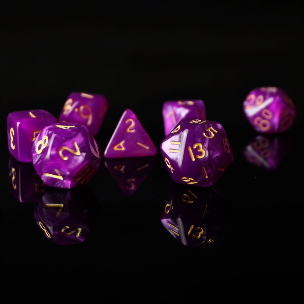 Silk Magenta Acrylic - 7pcs RPG Mini Dice Set