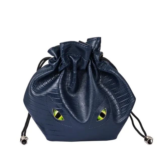 Eyes on Dark Blue PU Leather - Storage Bag