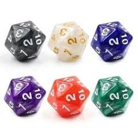 Thumbnail for 6pcs d20 Dice Acrylic Spindown Black White Purple Blue Red Green