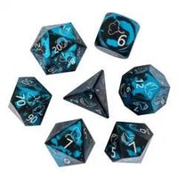 Thumbnail for 7pcs Dice Metal Aluminium White Font Whales Black Blue