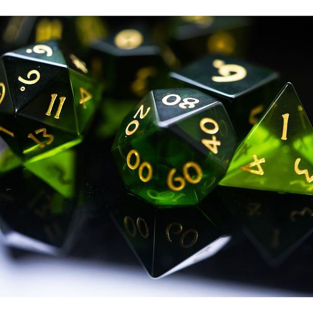 Green Glass - 7pcs RPG Dice Set