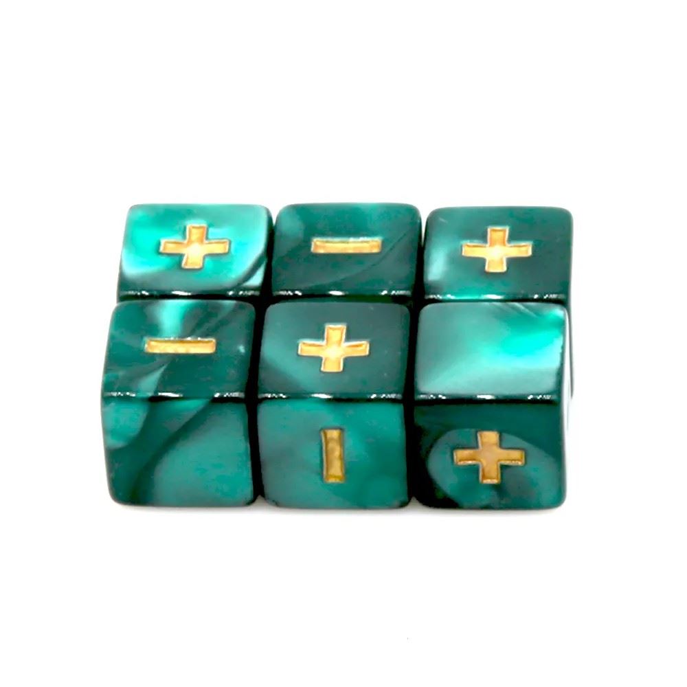 16mm Dark Green Counter Acrylic  - 6pcs D6 RPG Dice Set