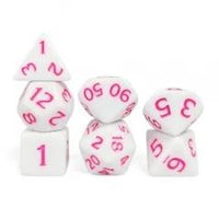 Thumbnail for 7pcs Dice Acrylic Blend Pink Font Solid White