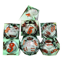 Thumbnail for Eye Ball in Green & Clear Liquid Filled Sharp Resin - 7pcs RPG Dice Set