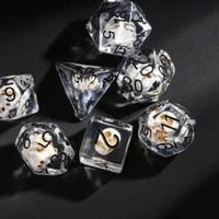 Thumbnail for 7pcs Dice Resin Filled Black Font Skull Clear
