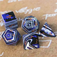 Thumbnail for Layered Purple, White and Black Turquise Gemstone - 7pcs RPG Dice Set