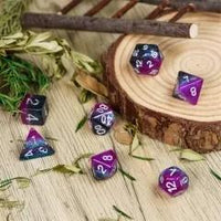 Thumbnail for 7pcs Dice Resin Layer Silver Font A Sexual Blue Purple