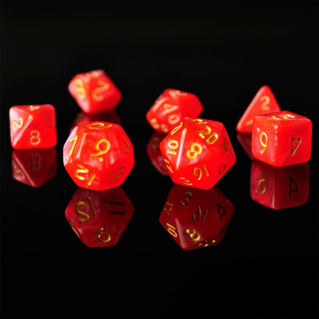 Silk Red Acrylic - 7pcs RPG Mini Dice Set