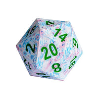 Thumbnail for Flowers on Hydro Dipped Resin  - 55mm D20 RPG Dice