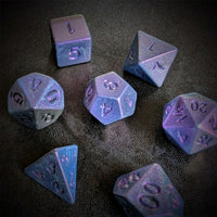 Thumbnail for Frosted Purple Metallic Acrylic - 7pcs RPG Dice Set