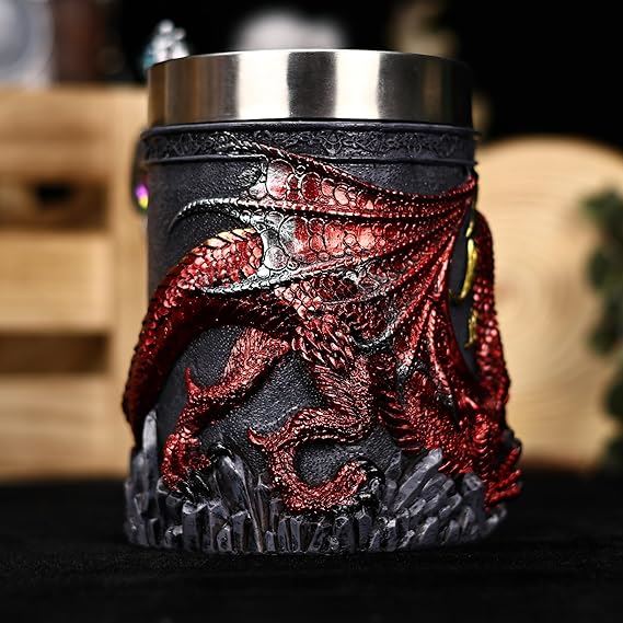 Red & Silver Dragon Sword Mug - Novelty