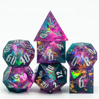 Thumbnail for Candy in Pink & Blue Sharp Resin - 7pcs RPG Dice Set