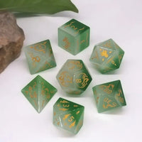 Thumbnail for Dragon on Green and White Glass - 7pcs RPG Dice Set