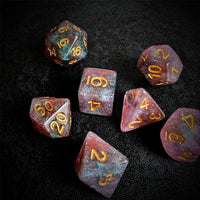 Thumbnail for Glitter in Red & Grey Resin - 7pcs RPG Full Dice Set