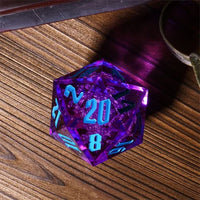 Thumbnail for Bubbles in Clear & Purple Sharp Acrylic - D20 RPG Dice