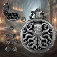 Thumbnail for Mindflayer on Silver Pocket Watch with Mini Dice - Pendant