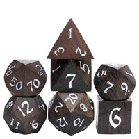 Thumbnail for 7pcs Dice Wooden Cuibourtia White Font Black
