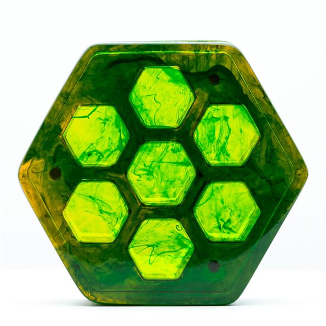 Yellow & Green Resin with 7 Slots - Dice Storage