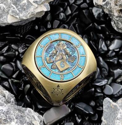 Dice Metal Spinner Rounded Cube Blue Bronze
