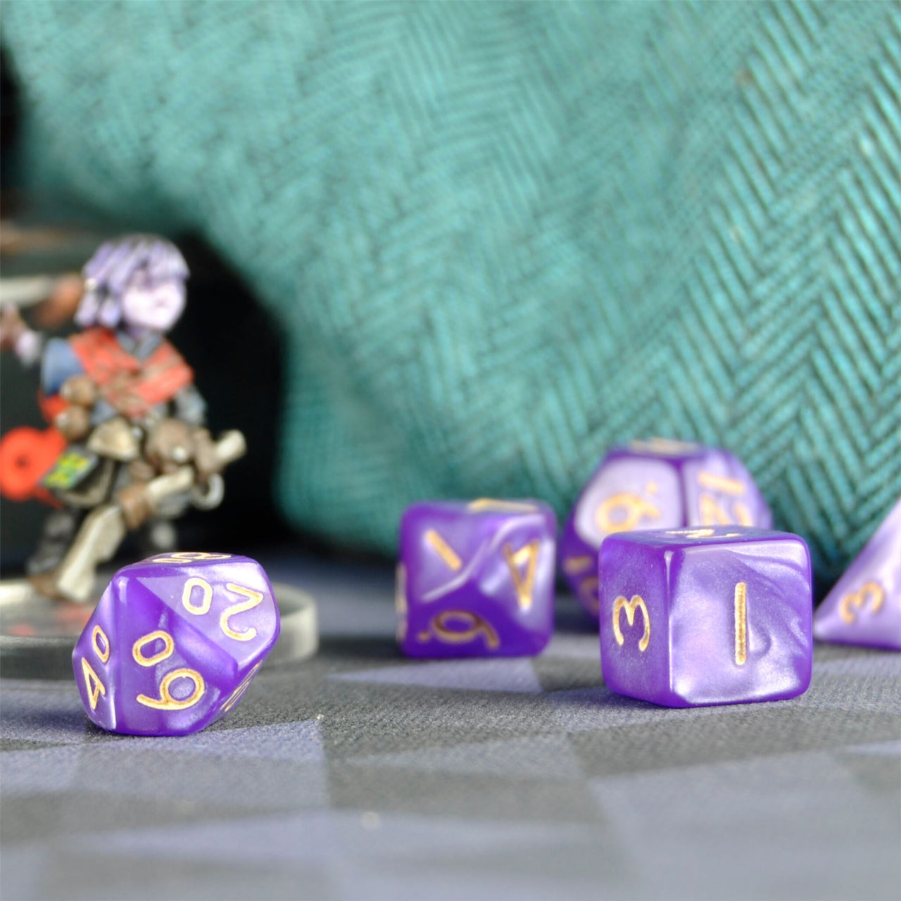 Silk Purple Acrylic - 7pcs RPG Mini Dice Set