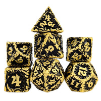 Thumbnail for 7pcs Dice Metal Druid Vine Gold Font Black