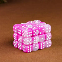 Thumbnail for 12mm Pink & White Acrylic - 10pcs D6 RPG Dice Set