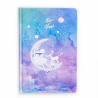 Thumbnail for Starlight Stag Girl on Blue - B6 Hardback Notebook