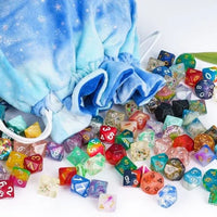 Thumbnail for Star on White & Blue Bag with Compartments - Soft Dice Storage