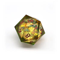 Thumbnail for Yellow Glitter in Clear Liquid Sharp Resin - D20 RPG Dice