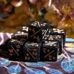 10pcs D6 12mm Dice Acrylic Gold Font Counter Numbers Grey
