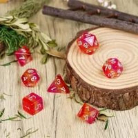 Thumbnail for 7pcs Dice Resin Layer Silver Font Lesbian Red Yellow Pink